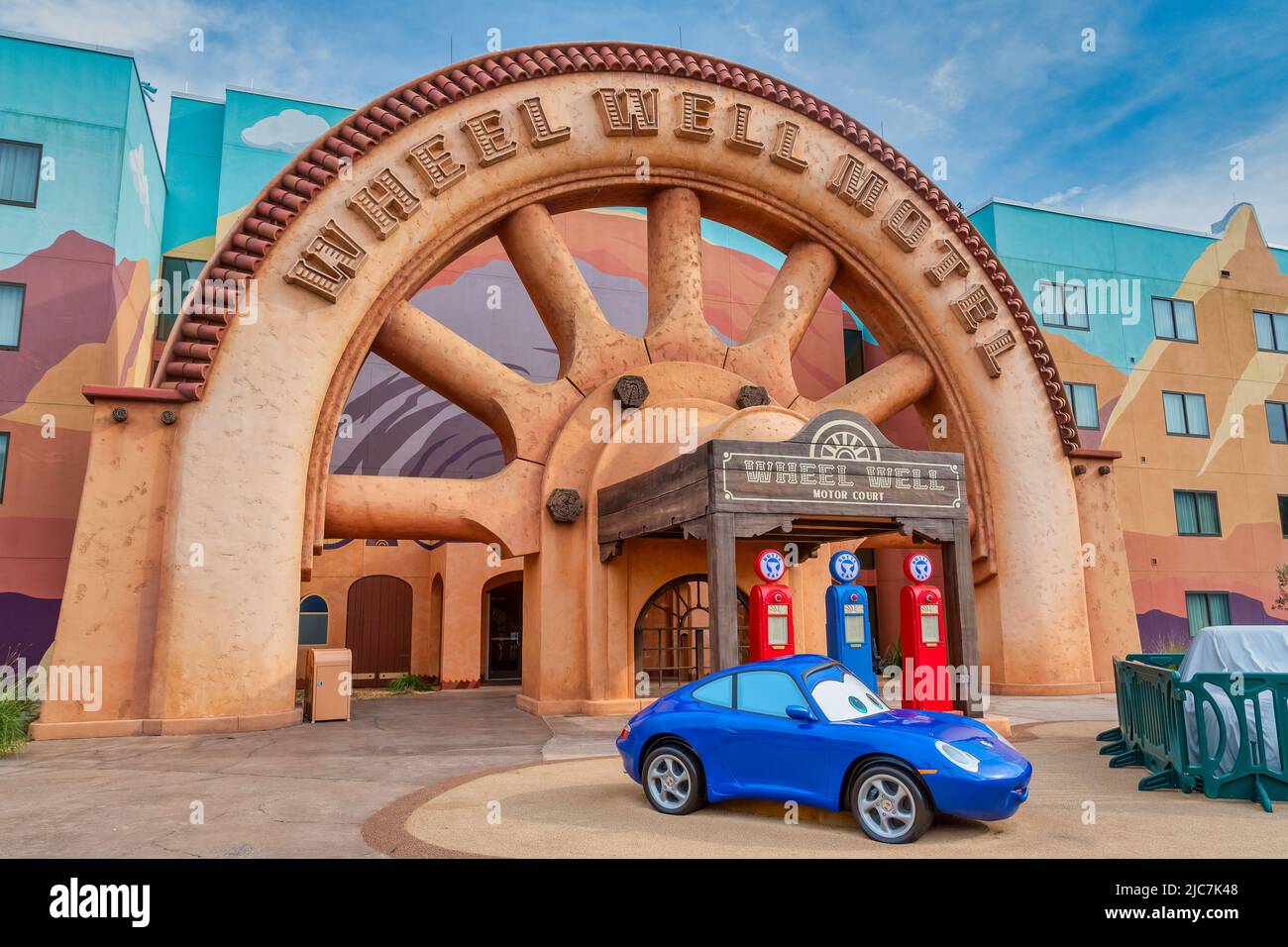 Views of the character theming at Disney`s Art of Animation Resort in Walt Disney World Stock Photo